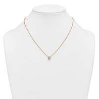 14k 1ct Cert Lab Grown Dia VS+ F+ Cushion Comp 18in Bezel Set Necklace
