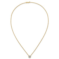 14k 1ct Cert Lab Grown Dia VS+ F+ Cushion Comp 18in Bezel Set Necklace