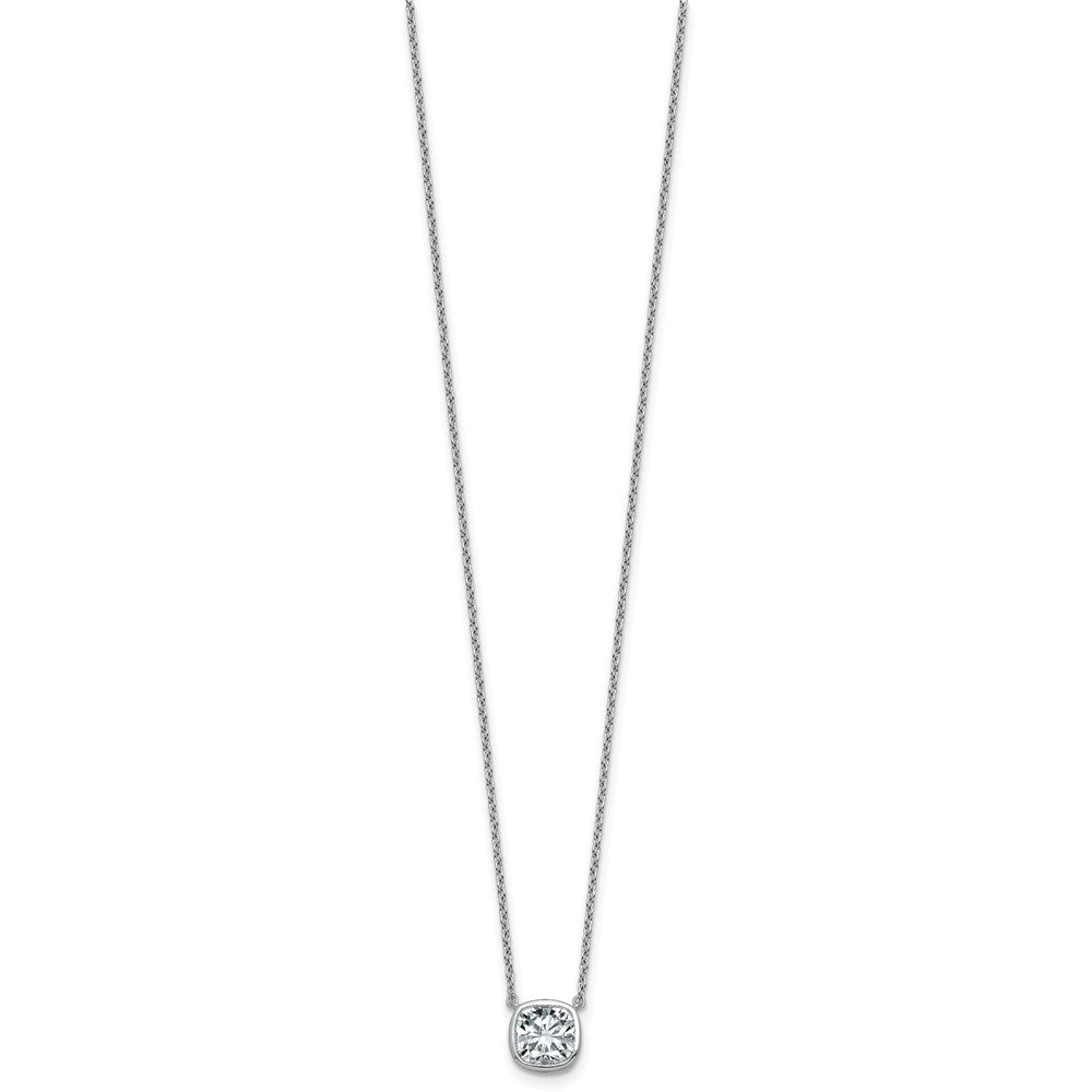 14kw 1 1/2ct Cert Lab Grown Dia VS+ F+ Cushion Comp 18in Necklace