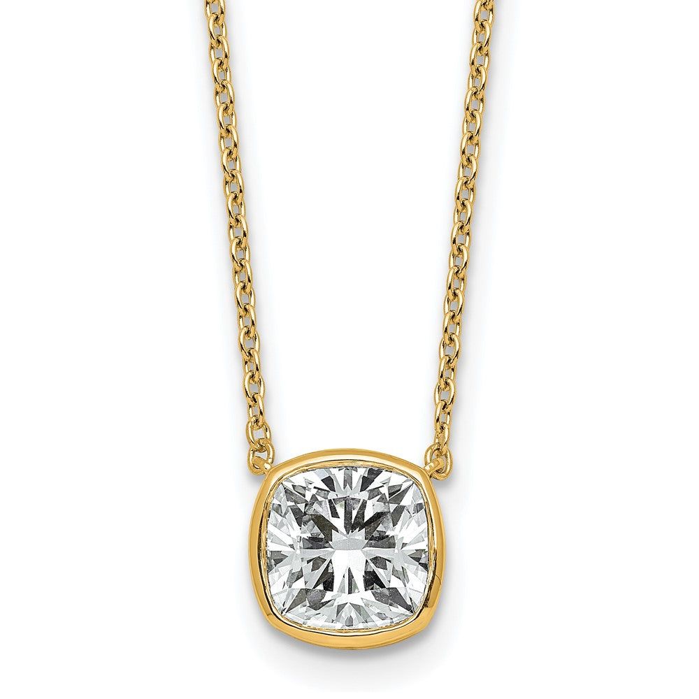 14k 2ct Cushion Bezel Pendant Mounting
