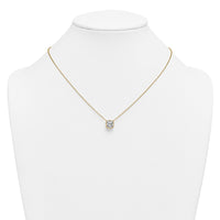 14k 2 1/2ct Cert Lab Grown Dia VS+ F+ Cushion Comp 18in Bezel Set Necklace