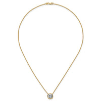 14k 3ct Cert Lab Grown Dia VS+ F+ Cushion Comp 18in Bezel Set Necklace