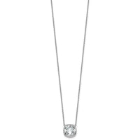14kw 4ct Cert Lab Grown Dia VS+ F+ Cushion Comp 18in Bezel Set Necklace