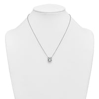 14kw 4ct Cert Lab Grown Dia VS+ F+ Cushion Comp 18in Bezel Set Necklace