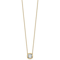 14k 4ct Cert Lab Grown Dia VS+ F+ Cushion Comp 18in Bezel Set Necklace
