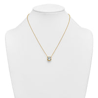 14k 4ct Cert Lab Grown Dia VS+ F+ Cushion Comp 18in Bezel Set Necklace