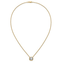 14k 4ct Cert Lab Grown Dia VS+ F+ Cushion Comp 18in Bezel Set Necklace