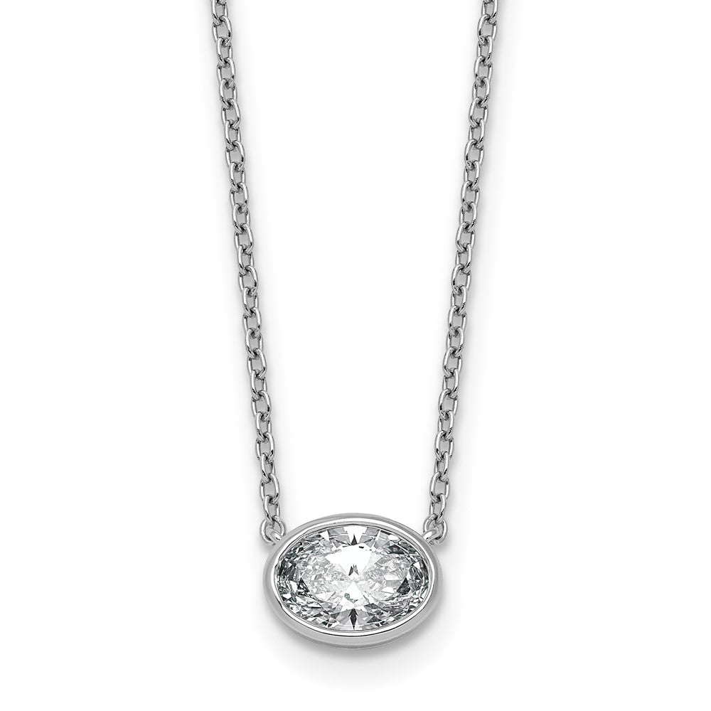 14kw 1ct Oval East-West Bezel Pendant Mounting