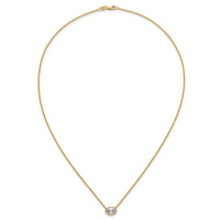 14k 1ct Cert Lab Grown Diamond VS+ F+ Oval Comp 18in Bezel Set Necklace