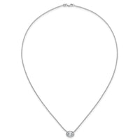 14kw 1 1/2ct Cert Lab Grown Dia VS+ F+ Oval Comp 18in Bezel Set Necklace