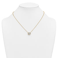 14k 2 1/2ct Cert Lab Grown Dia VS+ F+ Oval Comp 18in Bezel Set Necklace