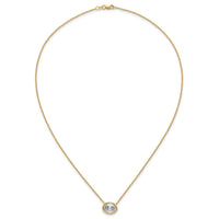 14k 2 1/2ct Cert Lab Grown Dia VS+ F+ Oval Comp 18in Bezel Set Necklace