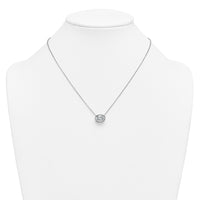 14kw 3ct Cert Lab Grown Dia VS+ F+ Oval Complete 18in Bezel Set Necklace
