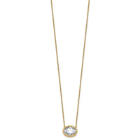 14k 3ct Cert Lab Grown Dia VS+ F+ Oval Complete 18in Bezel Set Necklace