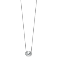 14kw 4ct Cert Lab Grown Dia VS+ F+ Oval Complete 18in Bezel Set Necklace