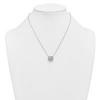 14kw 4ct Cert Lab Grown Dia VS+ F+ Oval Complete 18in Bezel Set Necklace