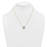 14k 4ct Cert Lab Grown Dia VS+ F+ Oval Complete 18in Bezel Set Necklace