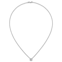 14kw 1ct Cert Lab Grown Dia VS+ F+ Princess Comp 18in Bezel Set Necklace
