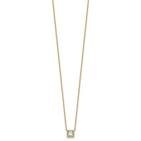 14k 1ct Cert Lab Grown Dia VS+ F+ Princess Comp 18in Bezel Set Necklace