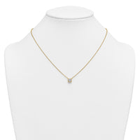 14k 1ct Cert Lab Grown Dia VS+ F+ Princess Comp 18in Bezel Set Necklace