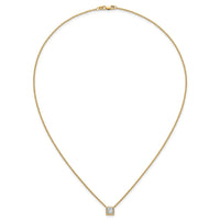 14k 1ct Cert Lab Grown Dia VS+ F+ Princess Comp 18in Bezel Set Necklace