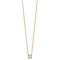 14k 1 1/2ct Cert Lab Grown Dia VS+ F+ Princess Comp 18in Bezel Set Necklace