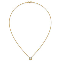 14k 1 1/2ct Cert Lab Grown Dia VS+ F+ Princess Comp 18in Bezel Set Necklace