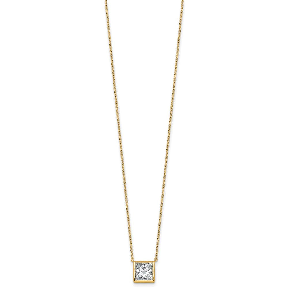 14k 2 1/2ct Cert Lab Grown Dia VS+ F+ Princess Comp 18in Necklace