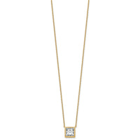 14k 2 1/2ct Cert Lab Grown Dia VS+ F+ Princess Comp 18in Necklace