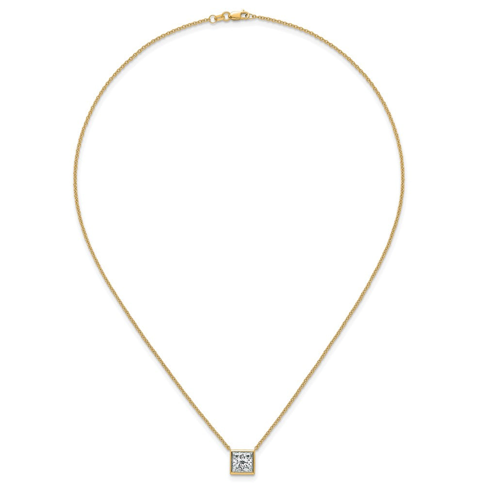 14k 2 1/2ct Cert Lab Grown Dia VS+ F+ Princess Comp 18in Necklace