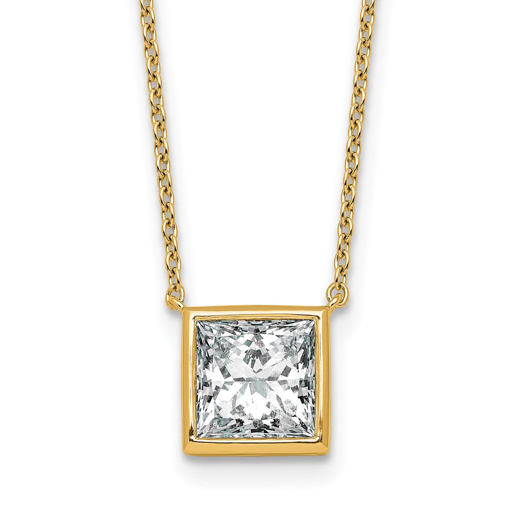 14k 2 1/2ct Cert Lab Grown Dia VS+ F+ Princess Comp 18in Necklace