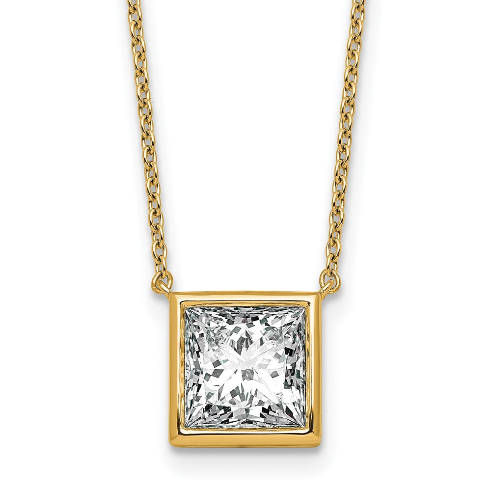 14k 3ct Princess Bezel Pendant Mounting