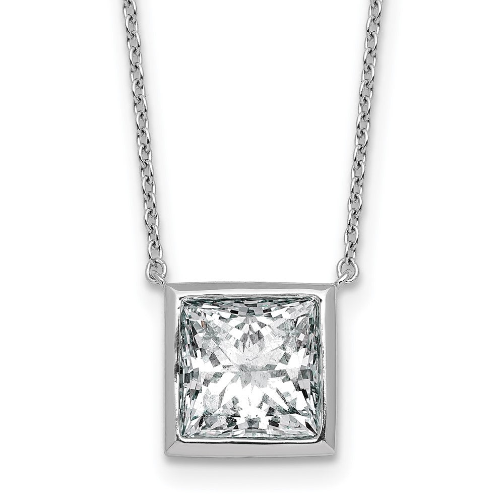 14kw 4ct Cert Lab Grown Dia VS+ F+ Princess Comp Bezel Set Pendant