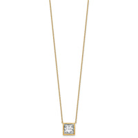 14k 4ct Cert Lab Grown Dia VS+ F+ Princess Comp 18in Bezel Set Necklace
