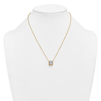 14k 4ct Cert Lab Grown Dia VS+ F+ Princess Comp 18in Bezel Set Necklace
