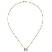 14k 4ct Cert Lab Grown Dia VS+ F+ Princess Comp 18in Bezel Set Necklace