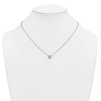 14k 1ct Cert Lab Grown Diamond VS+ F+ Radiant Comp 18in Bezel Necklace
