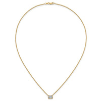 14k 1ct Cert Lab Grown Diamond VS+ F+ Radiant Comp 18in Bezel Necklace