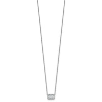 14kw 1 1/2ct Cert Lab Grown Dia VS+ F+ Radiant Comp 18in Bezel Necklace