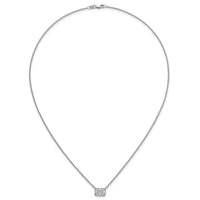 14kw 1 1/2ct Cert Lab Grown Dia VS+ F+ Radiant Comp 18in Bezel Necklace