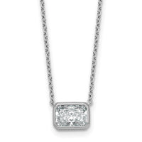14kw 1 1/2ct Cert Lab Grown Dia VS+ F+ Radiant Comp 18in Bezel Necklace