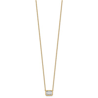 14k 1 1/2ct Cert Lab Grown Dia VS+ F+ Radiant Comp 18in Bezel Necklace