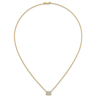 14k 1 1/2ct Cert Lab Grown Dia VS+ F+ Radiant Comp 18in Bezel Necklace