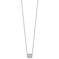 14kw 2ct Cert Lab Grown Diamond VS+ F+ Radiant Comp 18in Bezel Necklace