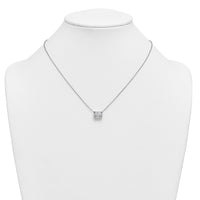 14kw 2ct Cert Lab Grown Diamond VS+ F+ Radiant Comp 18in Bezel Necklace