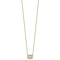 14k 2ct Cert Lab Grown Diamond VS+ F+ Radiant Comp 18in Bezel Necklace