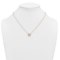 14k 2ct Cert Lab Grown Diamond VS+ F+ Radiant Comp 18in Bezel Necklace