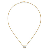 14k 2ct Cert Lab Grown Diamond VS+ F+ Radiant Comp 18in Bezel Necklace