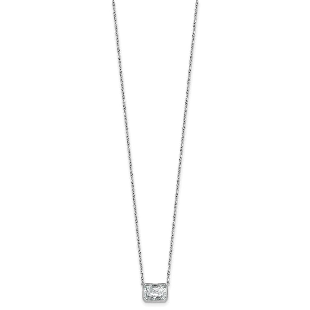 14kw 2 1/2ct Cert Lab Grown Dia VS+ F+ Radiant Comp 18in Bezel Necklace