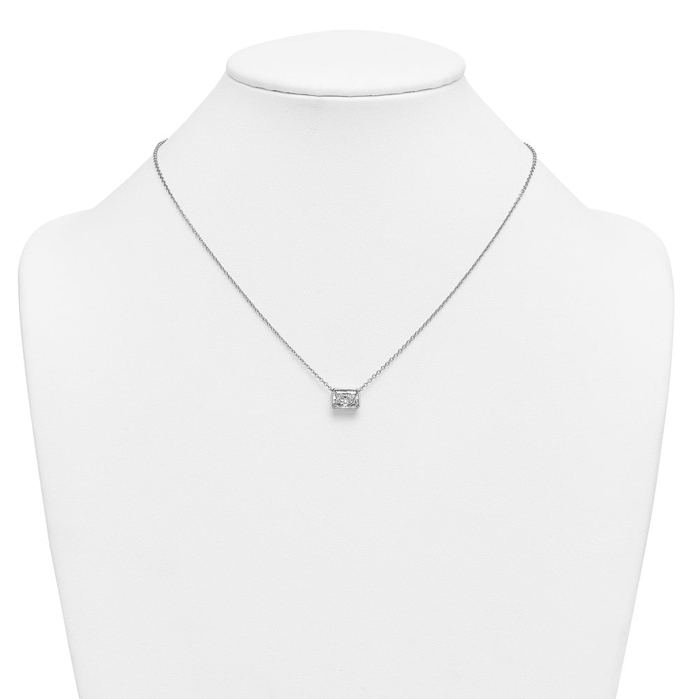 14kw 2 1/2ct Cert Lab Grown Dia VS+ F+ Radiant Comp 18in Bezel Necklace